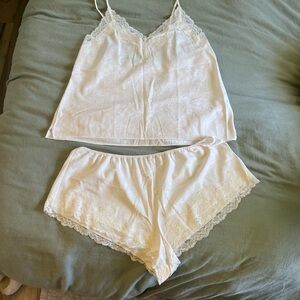 Victoria’s Secret White Lace Trim Sleepwear Set